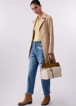 Trench lungo con cintura