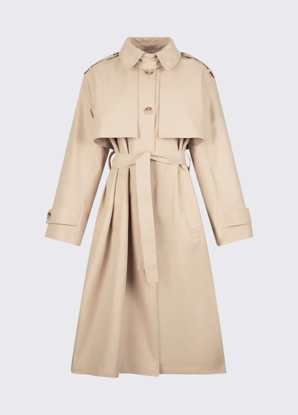 Trench lungo con foulard