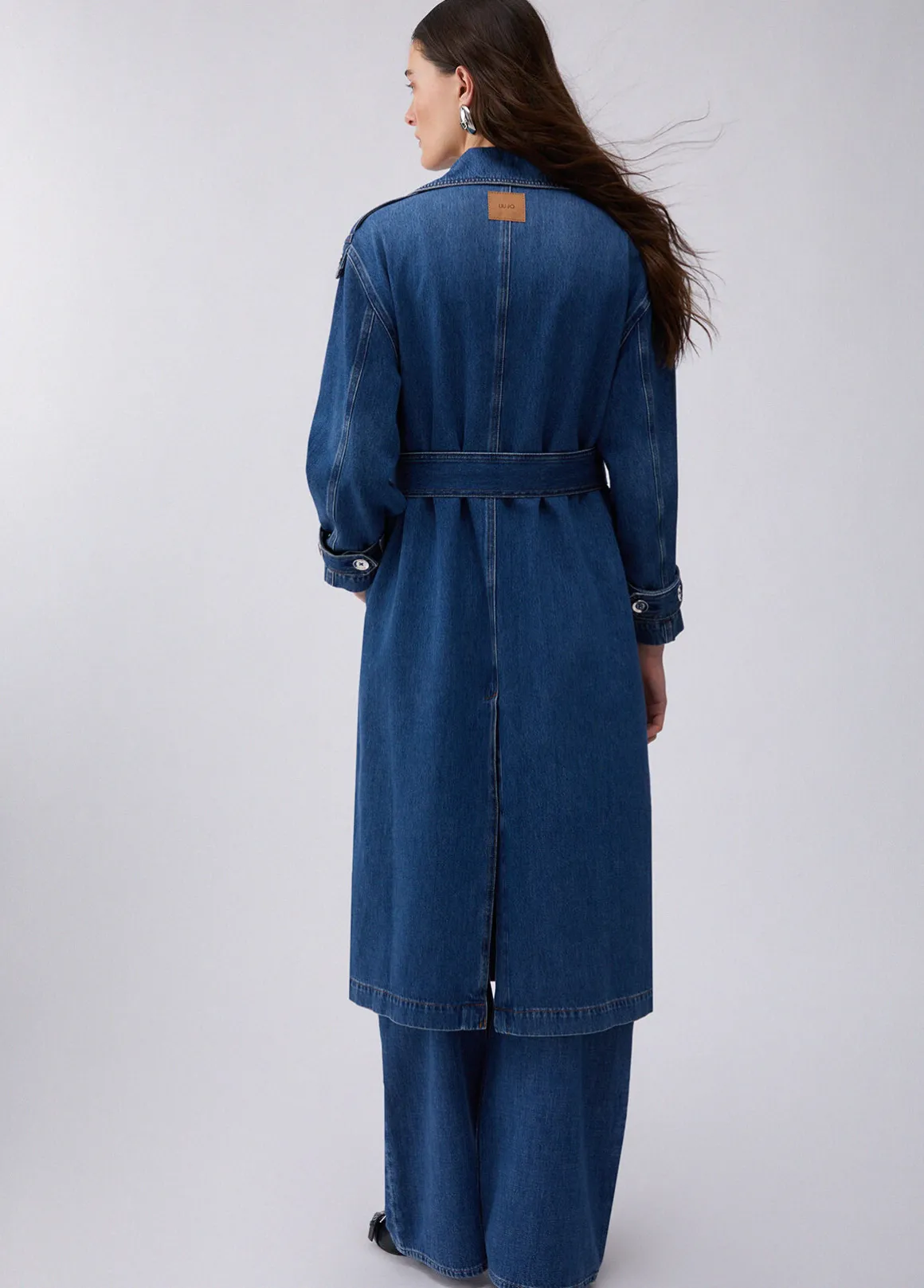 Trench lungo in denim