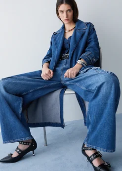 Trench lungo in denim