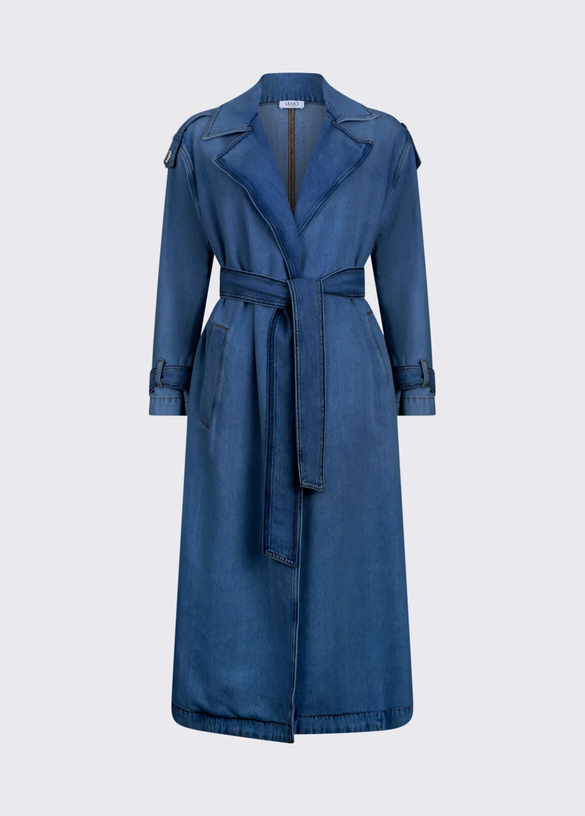 Trench lungo in denim