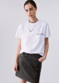 T-shirt boxy con tasca gioiello