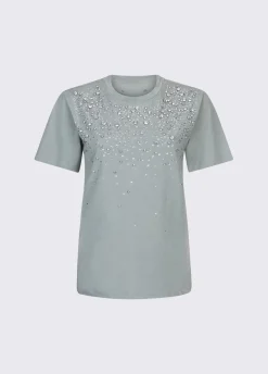 T-shirt con castoni gioiello