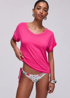 T-shirt con castoni gioiello