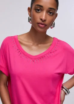 T-shirt con castoni gioiello