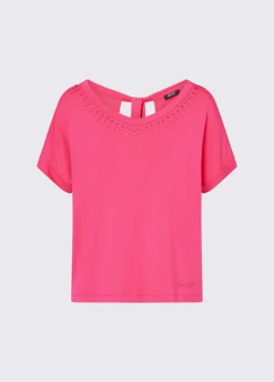 T-shirt con castoni gioiello