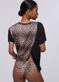 T-shirt con inserto stampato