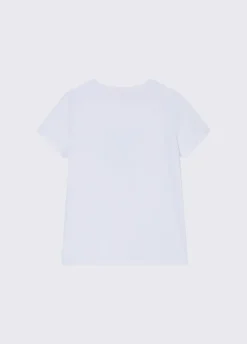 T-shirt con logo e strass