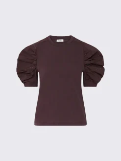 T-shirt con maniche arricciate