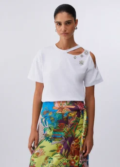 T-shirt con ricami gioiello