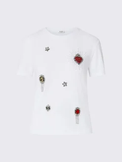 T-shirt con ricami gioiello