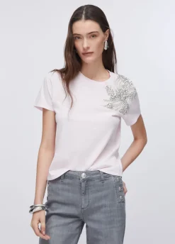T-shirt con ricamo gioiello