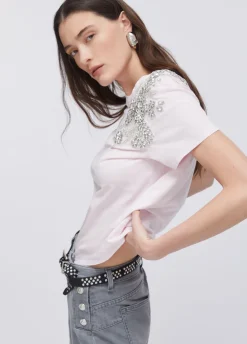 T-shirt con ricamo gioiello