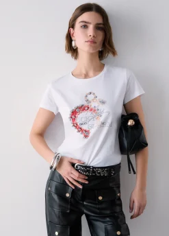 T-shirt con ricamo gioiello