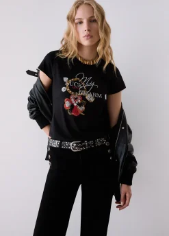 T-shirt con ricamo gioiello
