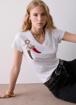 T-shirt con scollo a V