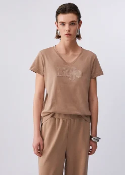 T-shirt con scollo a V