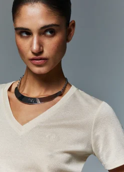 T-shirt con scollo a V