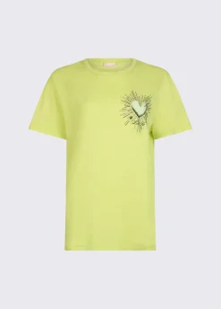 T-shirt con stampa e applicazioni