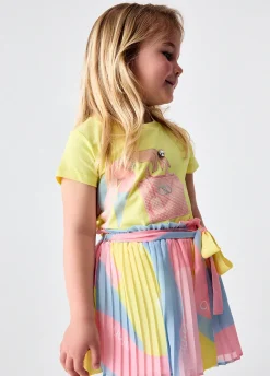 T-shirt con stampa e castoni