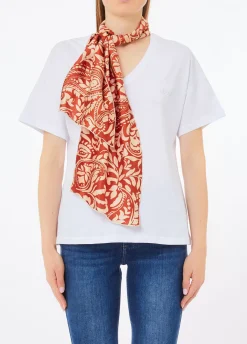 T-shirt in cotone con foulard