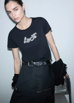T-shirt in jersey con logo