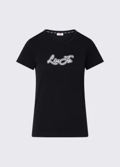 T-shirt in jersey con logo