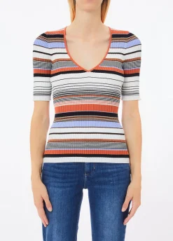 T-shirt in maglia a righe