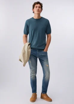 T-shirt in maglia misto seta