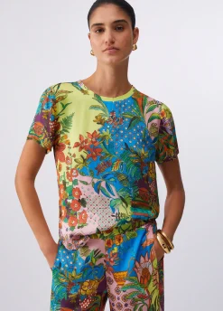 T-shirt in raso stampato
