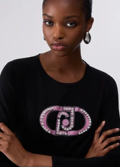 T-shirt maniche lunghe monogram