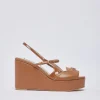 Zeppe slingback in pelle e vernice